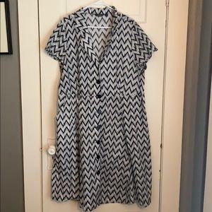 Black/White Chevron Dress w pockets Plus Size 3X